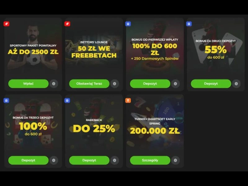 Sportowy pakiet powitalny za do 2500 zl