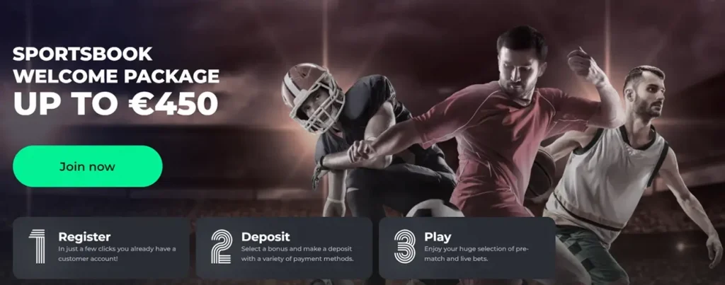 Sportsbook welcome package up to 450 euro